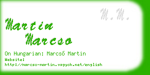 martin marcso business card